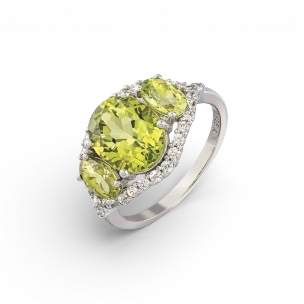 Stauer Gem for the Ages Peridot Sterling Silver Ring - Size 7